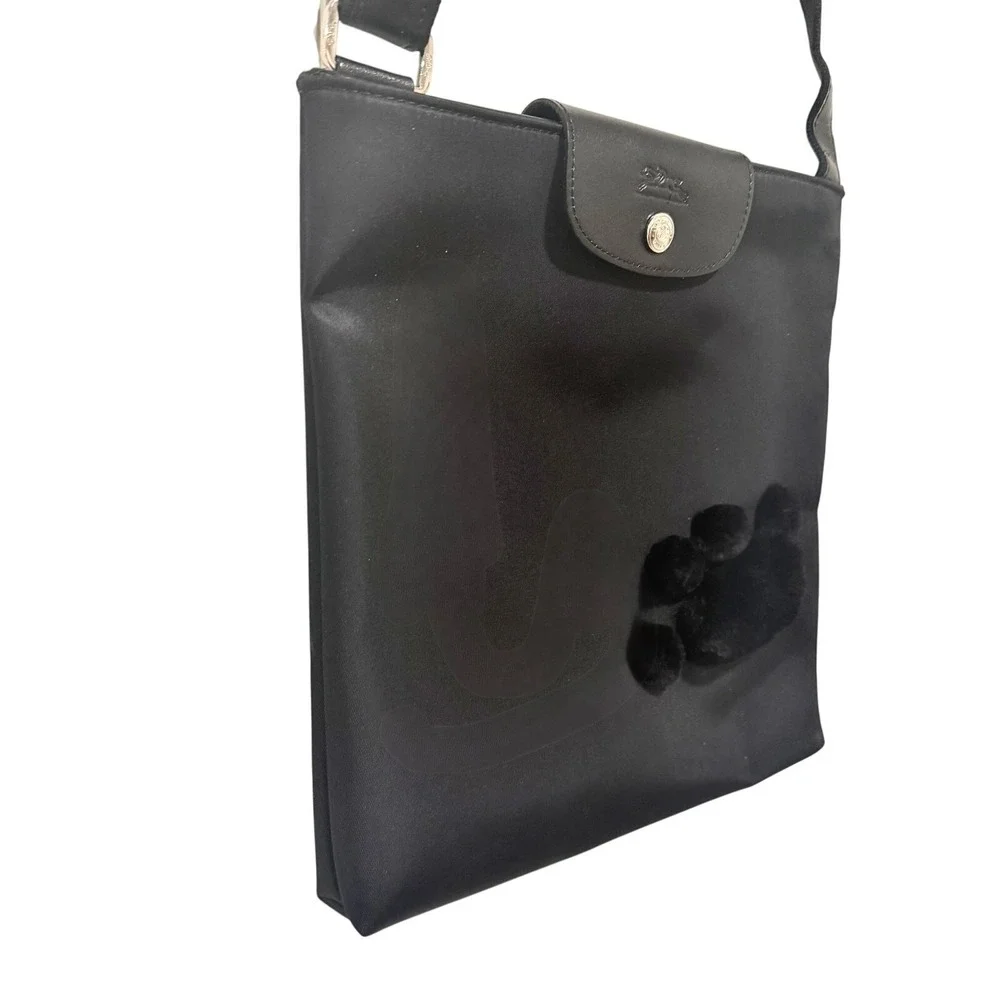 Vintage Longchamp Le Pliage "Déposé" Crossbody / Shoulder Bag Black Nylon France - Picture 1 of 13